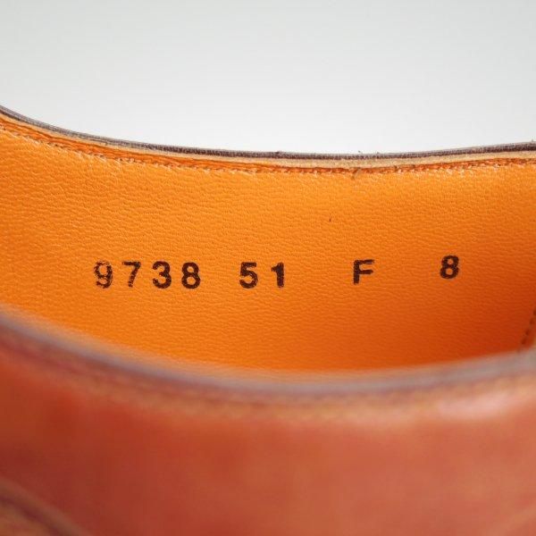 美品★(伊)サントーニ SIZE 8【★ストレートチップ/9738】カーフ/茶/メンズ/Santoni★l674
