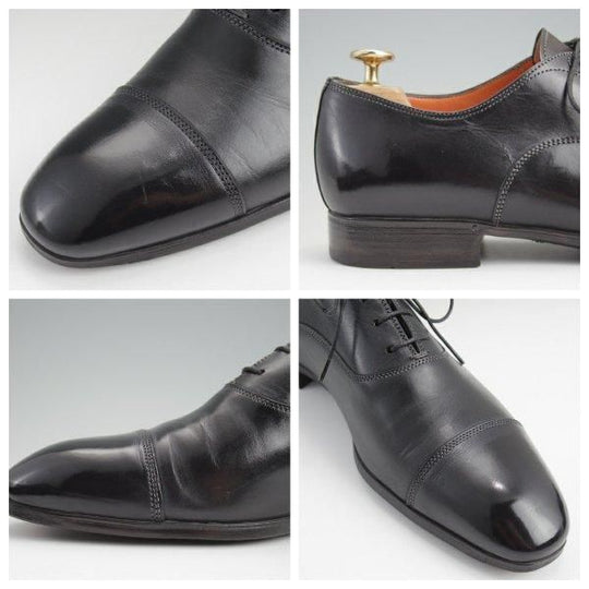 ★(伊)サントーニ SIZE 6.5【★ストレートチップ/11011】カーフ/黒/メンズ/Santoni★l681