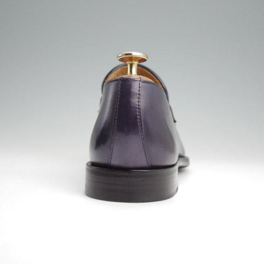 極美品★(伊)ボリーニ SIZE 6.5【モデル定価￥60,500-★コインローファー/紺】2319/カーフ/メンズ/BOLLINI★l684
