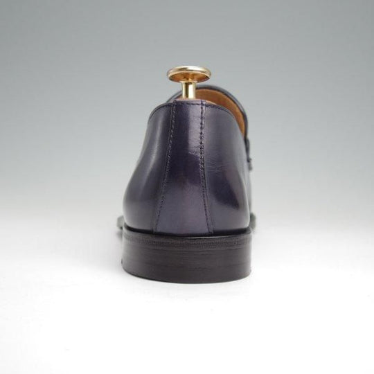 極美品★(伊)ボリーニ SIZE 6.5【モデル定価￥60,500-★コインローファー/紺】2319/カーフ/メンズ/BOLLINI★l684