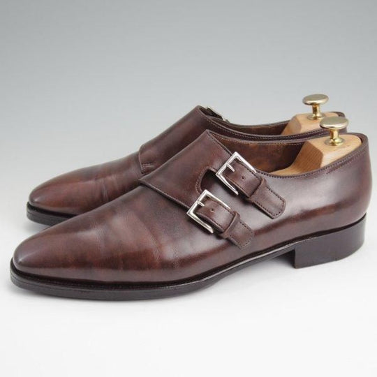 ★ジョンロブ 6.5E【定価￥324,500-★プレステージライン/CHAPEL/8000ラスト】ミュージアムカーフ/ダブルモンク/濃茶/JOHN LOBB★l688