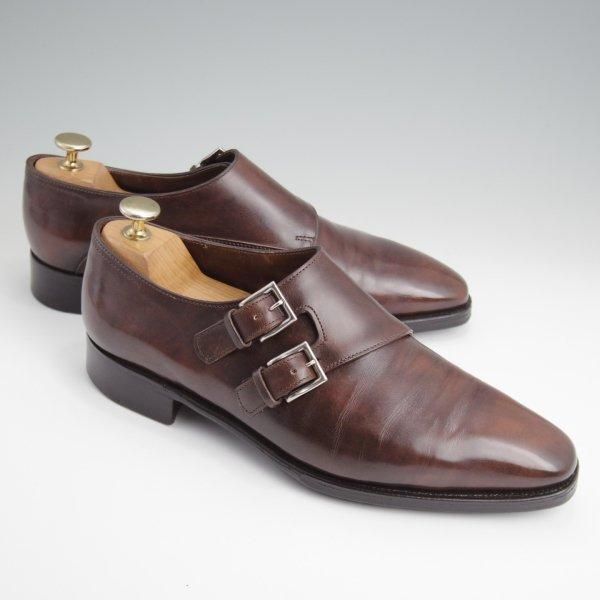 ★ジョンロブ 6.5E【定価￥324,500-★プレステージライン/CHAPEL/8000ラスト】ミュージアムカーフ/ダブルモンク/濃茶/JOHN LOBB★l688
