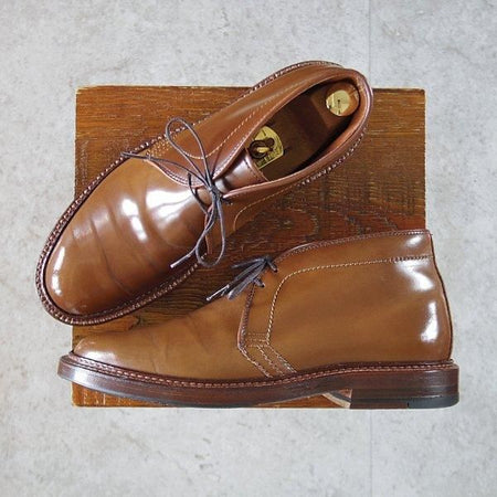 美品★オールデン 6D【貴重★ウイスキーコードバン/茶/1348】バリーラスト/チャッカブーツ/メンズ/ALDEN★l695