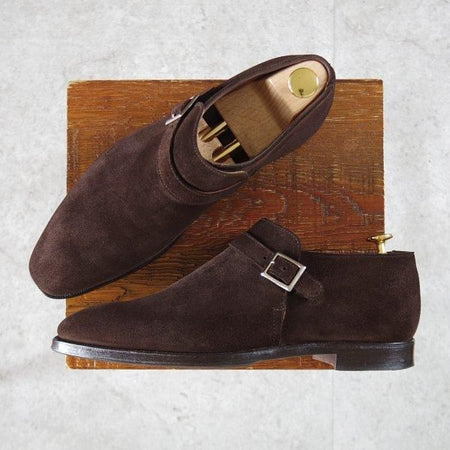 極上★クロケット&ジョーンズ 6.5E【ハンドグレードライン★PORTMAN/アンクルブーツ】358ラスト/スエード/濃茶/Crockett&Jones★l697