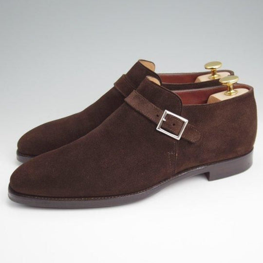 極上★クロケット&ジョーンズ 6.5E【ハンドグレードライン★PORTMAN/アンクルブーツ】358ラスト/スエード/濃茶/Crockett&Jones★l697