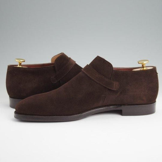 極上★クロケット&ジョーンズ 6.5E【ハンドグレードライン★PORTMAN/アンクルブーツ】358ラスト/スエード/濃茶/Crockett&Jones★l697