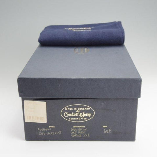 極上★クロケット&ジョーンズ 6.5E【ハンドグレードライン★PORTMAN/アンクルブーツ】358ラスト/スエード/濃茶/Crockett&Jones★l697