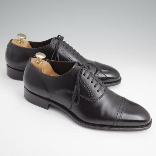 極美品★シェットランドフォックス SIZE 7.5【定価￥52,800-★ブラッドフォード/077F】パンチドキャップトゥ/黒/SHETLAND FOX★l702