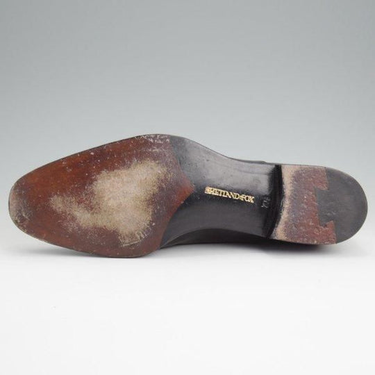 極美品★シェットランドフォックス SIZE 7.5【定価￥52,800-★ブラッドフォード/077F】パンチドキャップトゥ/黒/SHETLAND FOX★l702