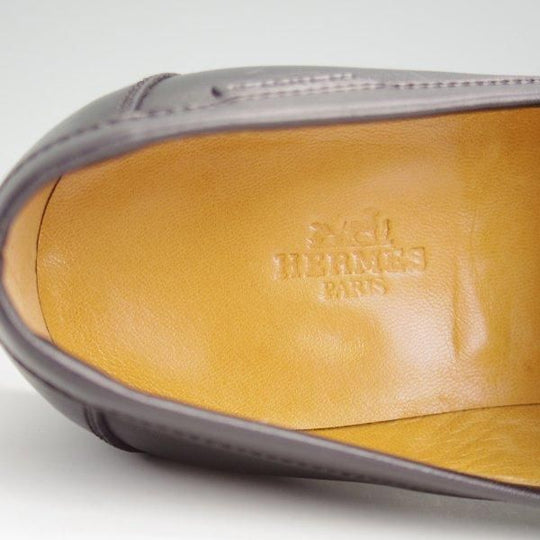 極美品★(伊製)HERMES/エルメス SIZE 40.5【貴重★コインローファー/セリエコイン】スリッポン/カーフ/黒/メンズ★l713