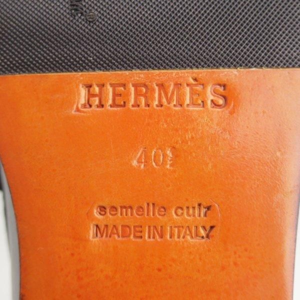 極美品★(伊製)HERMES/エルメス SIZE 40.5【貴重★コインローファー/セリエコイン】スリッポン/カーフ/黒/メンズ★l713