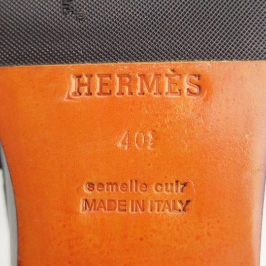 極美品★(伊製)HERMES/エルメス SIZE 40.5【貴重★コインローファー/セリエコイン】スリッポン/カーフ/黒/メンズ★l713
