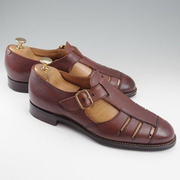 極美品★(英)チーニー 6.5F【定価￥70,400-★(独)ワインハイマー社のジュピターカーフ/PENZANCE 2】グルカサンダル/濃茶/CHEANEY★l715