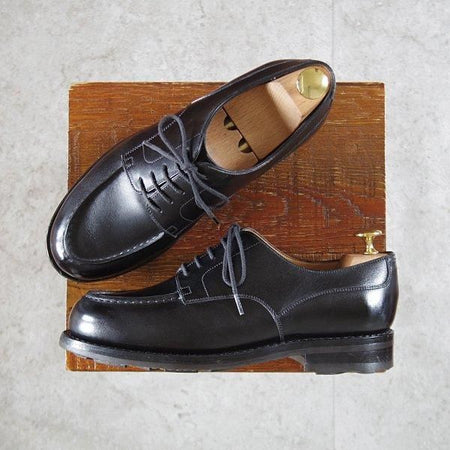 美品★J.M.ウエストン 5E【定価￥168,300-★ゴルフ/GOLF】641/31ラスト/Uチップ/ボックスカーフ/黒/メンズ/Weston/ウェストン★l717