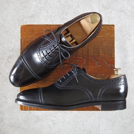 極美品★クロケット&ジョーンズ 8E【貴重★(英)ポールスミス別注/クォーターブローグ】カーフ/黒/メンズ/Crockett&Jones★l718