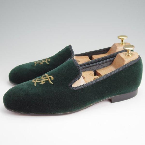未使用★ロイドフットウェア SIZE 8【現行定価￥26,400-★ルームシューズ/ベルベット】スリッパー/深緑/メンズ/Lloyd Footwear★l719