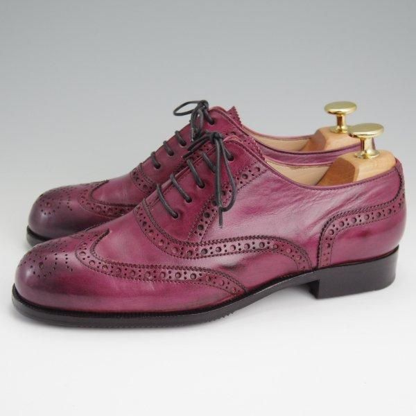 極美品★(伊)タニノクリスチー(レディース) SIZE 36【定価10万円以上★フルブローグ/マゼンタ】カーフ/TANINO CRISCI★l727