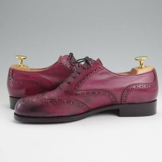 極美品★(伊)タニノクリスチー(レディース) SIZE 36【定価10万円以上★フルブローグ/マゼンタ】カーフ/TANINO CRISCI★l727