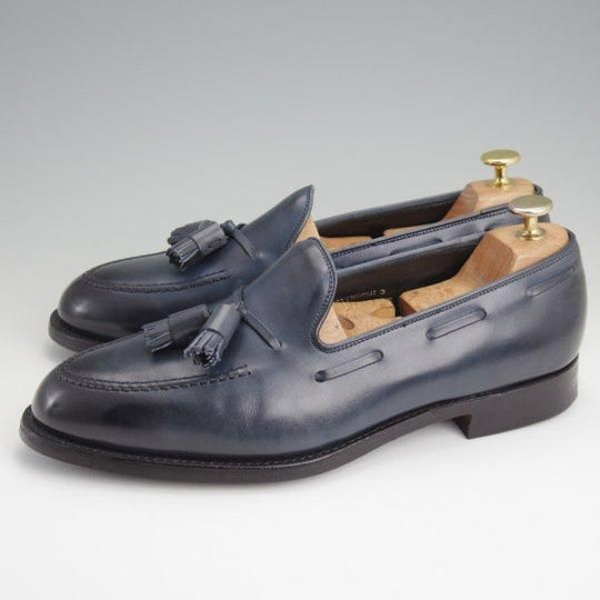 極美品★クロケット&ジョーンズ 8E【定価￥110,000-★CAVENDISH 3/キャベンディッシュ】タッセルローファー/紺/Crockett&Jones★l728
