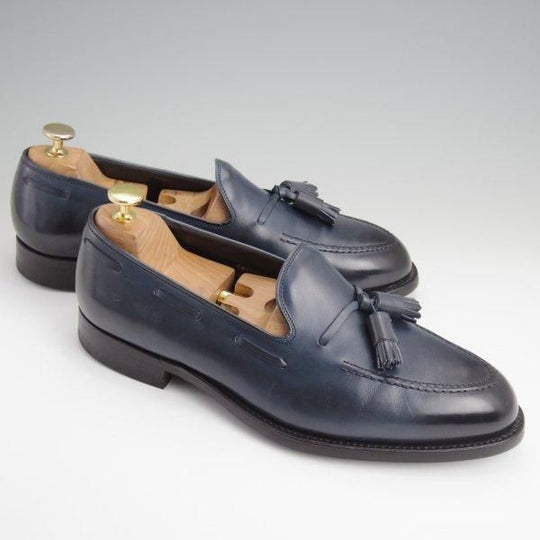 極美品★クロケット&ジョーンズ 8E【定価￥110,000-★CAVENDISH 3/キャベンディッシュ】タッセルローファー/紺/Crockett&Jones★l728