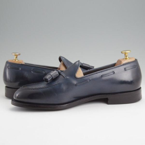 極美品★クロケット&ジョーンズ 8E【定価￥110,000-★CAVENDISH 3/キャベンディッシュ】タッセルローファー/紺/Crockett&Jones★l728