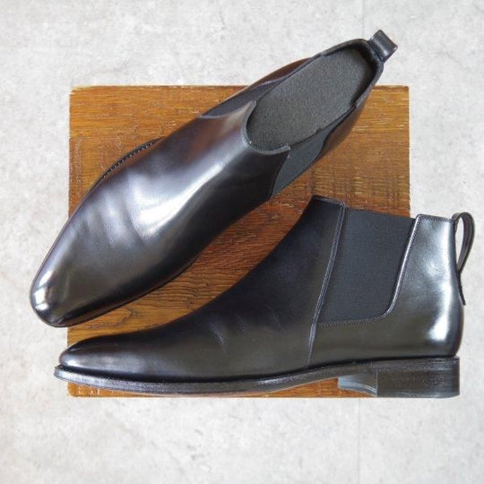 極上★Soffice&Solid/ソフィス&ソリッド SIZE 8【定価￥64,900-★サイドゴアブーツ/S710】カーフ/黒/トレーディングポスト取扱★l729