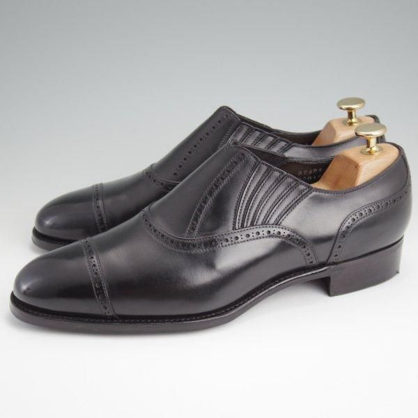 極美品★三陽山長 SIZE 8【定価￥80,300-★十志郎/R2010ラスト】サイドエラスティック/カーフ/黒/メンズ/JUSHIRO/Sanyo Yamacho★l732