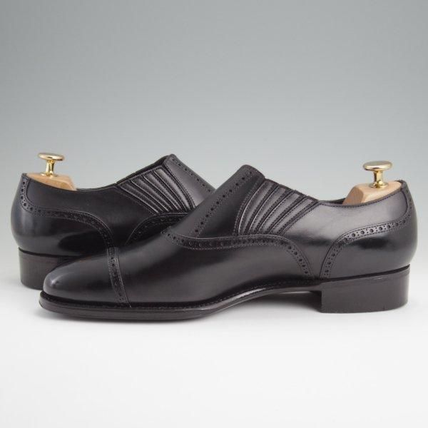 極美品★三陽山長 SIZE 8【定価￥80,300-★十志郎/R2010ラスト】サイドエラスティック/カーフ/黒/メンズ/JUSHIRO/Sanyo Yamacho★l732