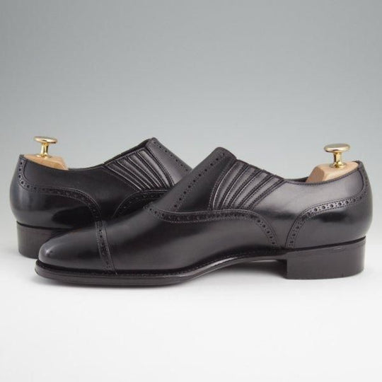 極美品★三陽山長 SIZE 8【定価￥80,300-★十志郎/R2010ラスト】サイドエラスティック/カーフ/黒/メンズ/JUSHIRO/Sanyo Yamacho★l732