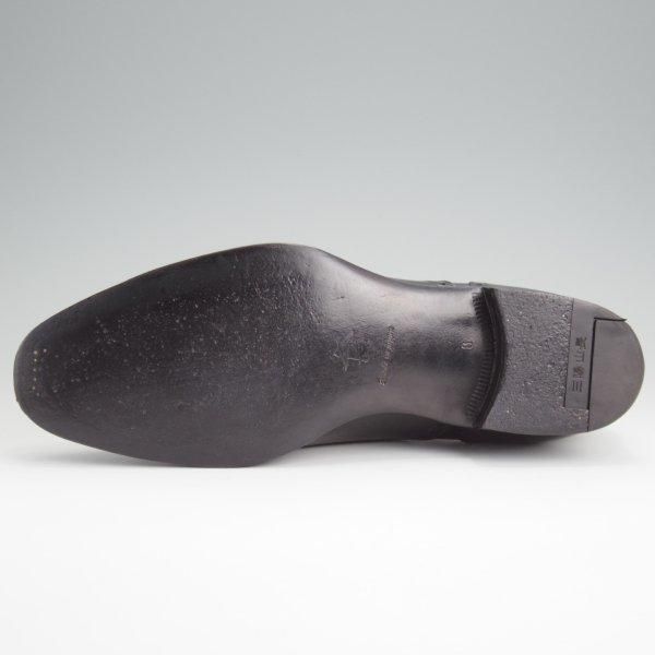 極美品★三陽山長 SIZE 8【定価￥80,300-★十志郎/R2010ラスト】サイドエラスティック/カーフ/黒/メンズ/JUSHIRO/Sanyo Yamacho★l732