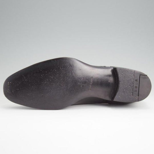 極美品★三陽山長 SIZE 8【定価￥80,300-★十志郎/R2010ラスト】サイドエラスティック/カーフ/黒/メンズ/JUSHIRO/Sanyo Yamacho★l732