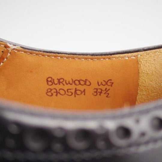 極美品★チャーチ(レディース) SIZE 37.5【定価￥176,000-★バーウッド/BURWOOD WG】ポリッシュドバインダーカーフ/黒/Church's★l735