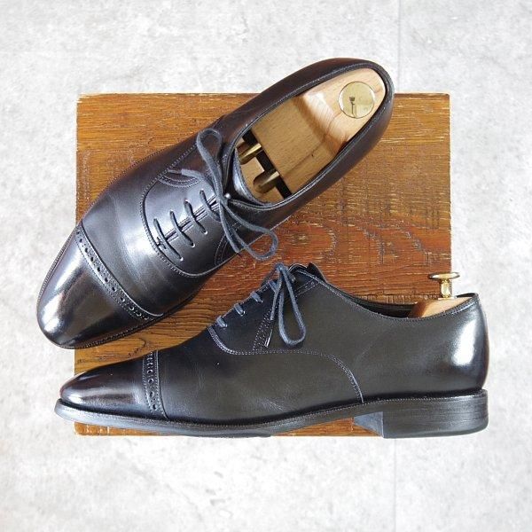 極上★(浅草)RENDO/レンド SIZE 7.5【定価￥68,200-★ダイナイトソール仕様/パンチドキャップトゥ】7702D/カーフ/黒/メンズ★l736