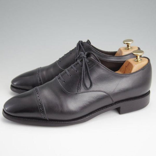 極上★(浅草)RENDO/レンド SIZE 7.5【定価￥68,200-★ダイナイトソール仕様/パンチドキャップトゥ】7702D/カーフ/黒/メンズ★l736
