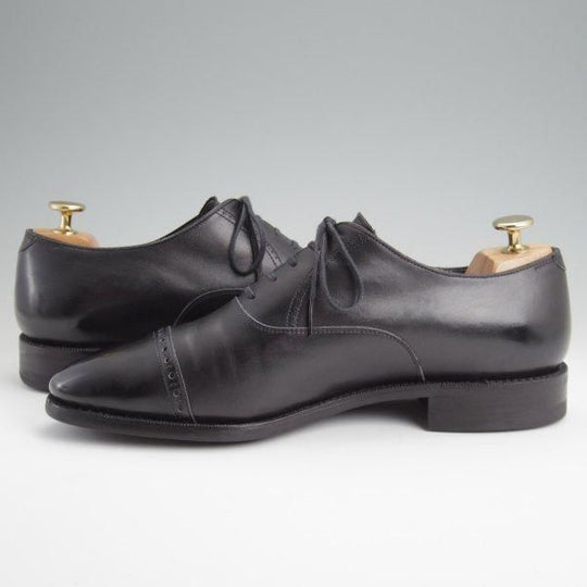 極上★(浅草)RENDO/レンド SIZE 7.5【定価￥68,200-★ダイナイトソール仕様/パンチドキャップトゥ】7702D/カーフ/黒/メンズ★l736