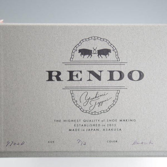 極上★(浅草)RENDO/レンド SIZE 7.5【定価￥68,200-★ダイナイトソール仕様/パンチドキャップトゥ】7702D/カーフ/黒/メンズ★l736