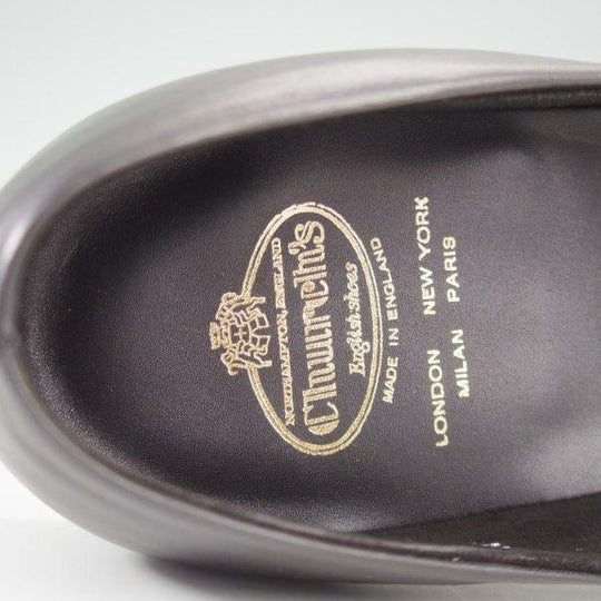 未使用★チャーチ 75F/UK7.5【貴重★ルームシューズ/56ラスト】AJAX03/スリッパー/スリッポン/カーフ/黒/メンズ/Church's★l742