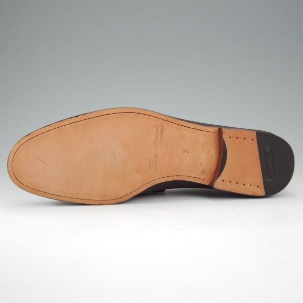 未使用★(伊)サントーニ SIZE 7【ビットローファー★シボ革/スリッポン】濃茶/メンズ/Santoni★l748