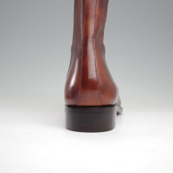 極美品★Perfetto/ペルフェット SIZE 7.5【ミュージアムカーフ風★グッドイヤーウェルテッド製法/サイドゴアブーツ】茶/メンズ★l756