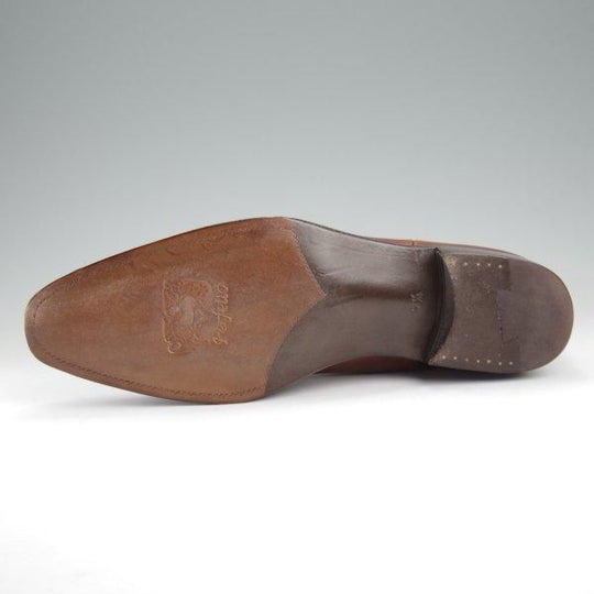 極美品★Perfetto/ペルフェット SIZE 7.5【ミュージアムカーフ風★グッドイヤーウェルテッド製法/サイドゴアブーツ】茶/メンズ★l756