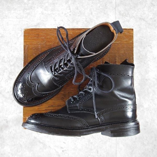 極上★トリッカーズ(レディース) SIZE 5.5【同系モデル定価￥132,000-★MALTON/モールトン】L2508/カントリーブーツ/黒/Tricker's★l757