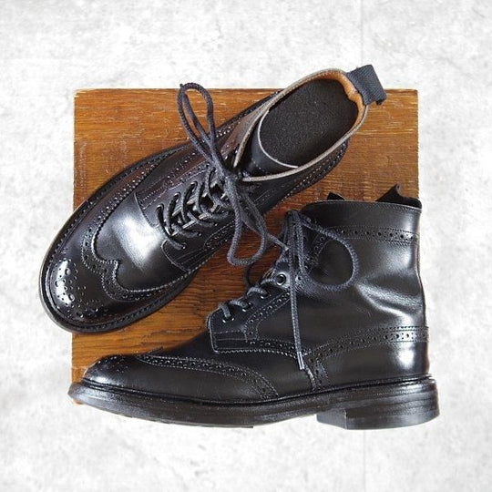 極上★トリッカーズ(レディース) SIZE 5.5【同系モデル定価￥132,000-★MALTON/モールトン】L2508/カントリーブーツ/黒/Tricker's★l757