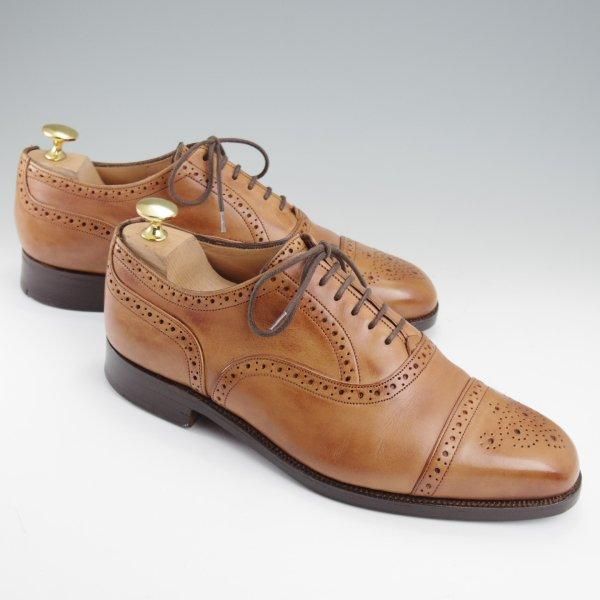 極上★トリッカーズ SIZE 6【現行定価10万円以上★セミブローグ/KENSINGTON】ケンジントン/カーフ/薄茶/メンズ/Tricker's★l762