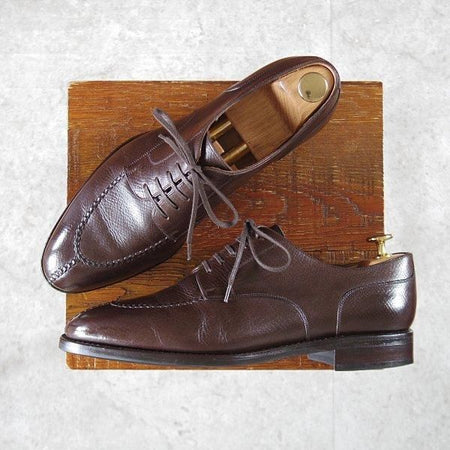 美品★(スペイン製)TLB Mallorca/ティーエルビー SIZE 6【合計定価￥92,400-★純正シューツリー付/ハッチグレイン】Uチップ/濃茶★l763