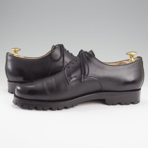 極美品★(東欧)VASS/ヴァーシュ SIZE 38.5【モデル定価￥159,500-★London 5-eyelet/プレーントゥ】BPラスト/カーフ/黒/メンズ★l764