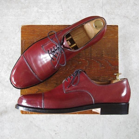ほぼ試着程度★(東欧)VASS/ヴァーシュ SIZE 41【コードバン★純正ツリー付き/Theresianer】ストレートチップ/3636ラスト/赤茶★l766