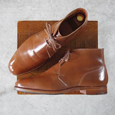 極美品★クロケット&ジョーンズ 8E【貴重★ウイスキーコードバン仕様/(香港)TASSELS別注】CHUKKA/チャッカブーツ/Crockett&Jones★l768