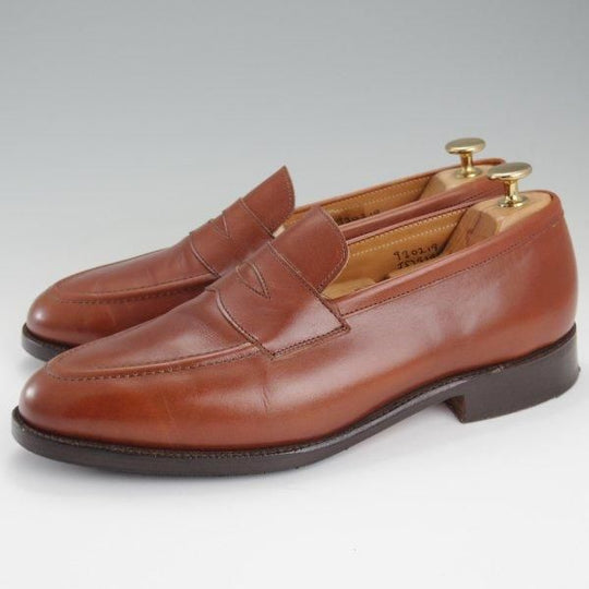 美品★トリッカーズ SIZE 7.5【現行定価10万円以上★コインローファー/JS7928】スリッポン/カーフ/茶/メンズ/Tricker's★l770