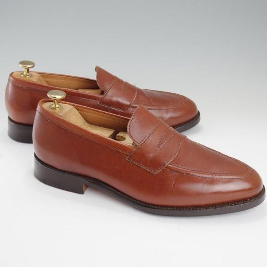 美品★トリッカーズ SIZE 7.5【現行定価10万円以上★コインローファー/JS7928】スリッポン/カーフ/茶/メンズ/Tricker's★l770