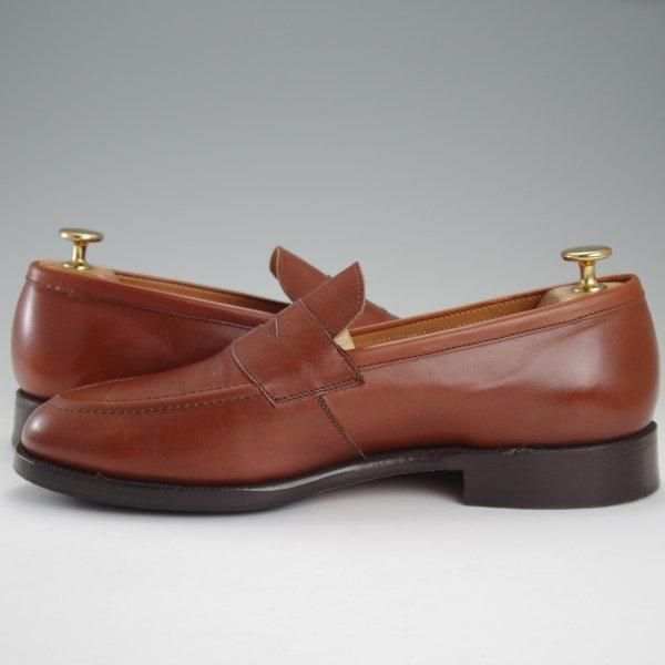 美品★トリッカーズ SIZE 7.5【現行定価10万円以上★コインローファー/JS7928】スリッポン/カーフ/茶/メンズ/Tricker's★l770